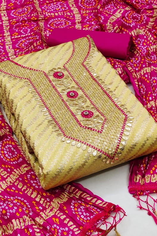 Festive wear Designer Gotta patti work Dress Material 